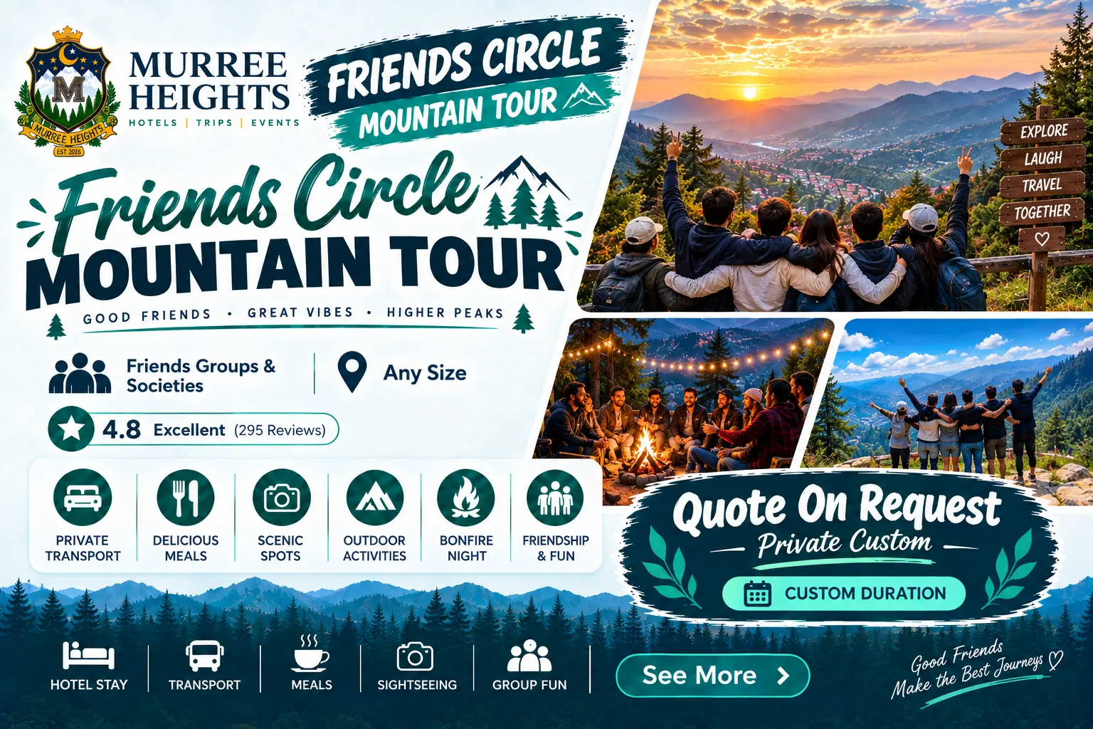 Friends and group private tour package to Murree