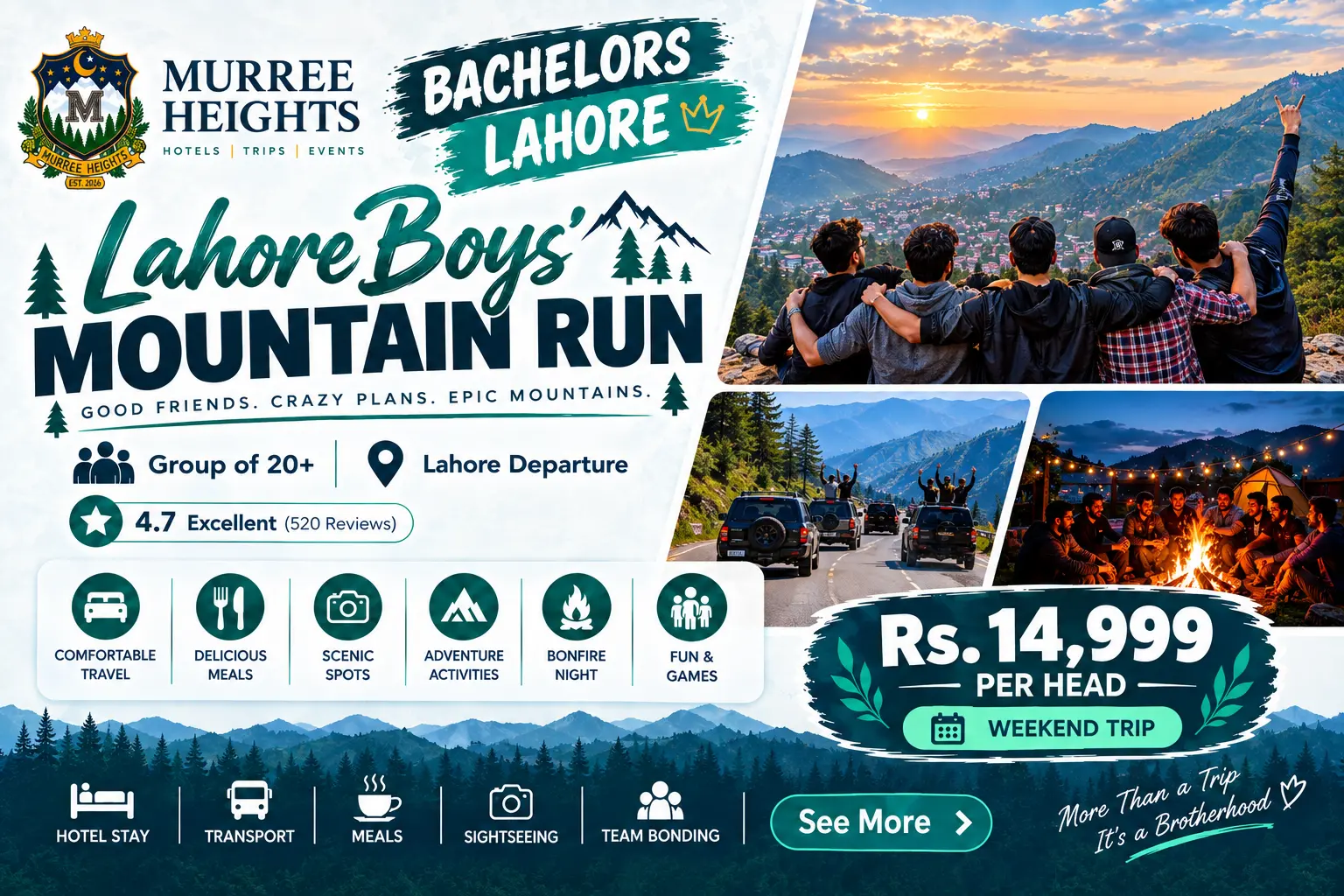 Bachelors package from Lahore to Murree